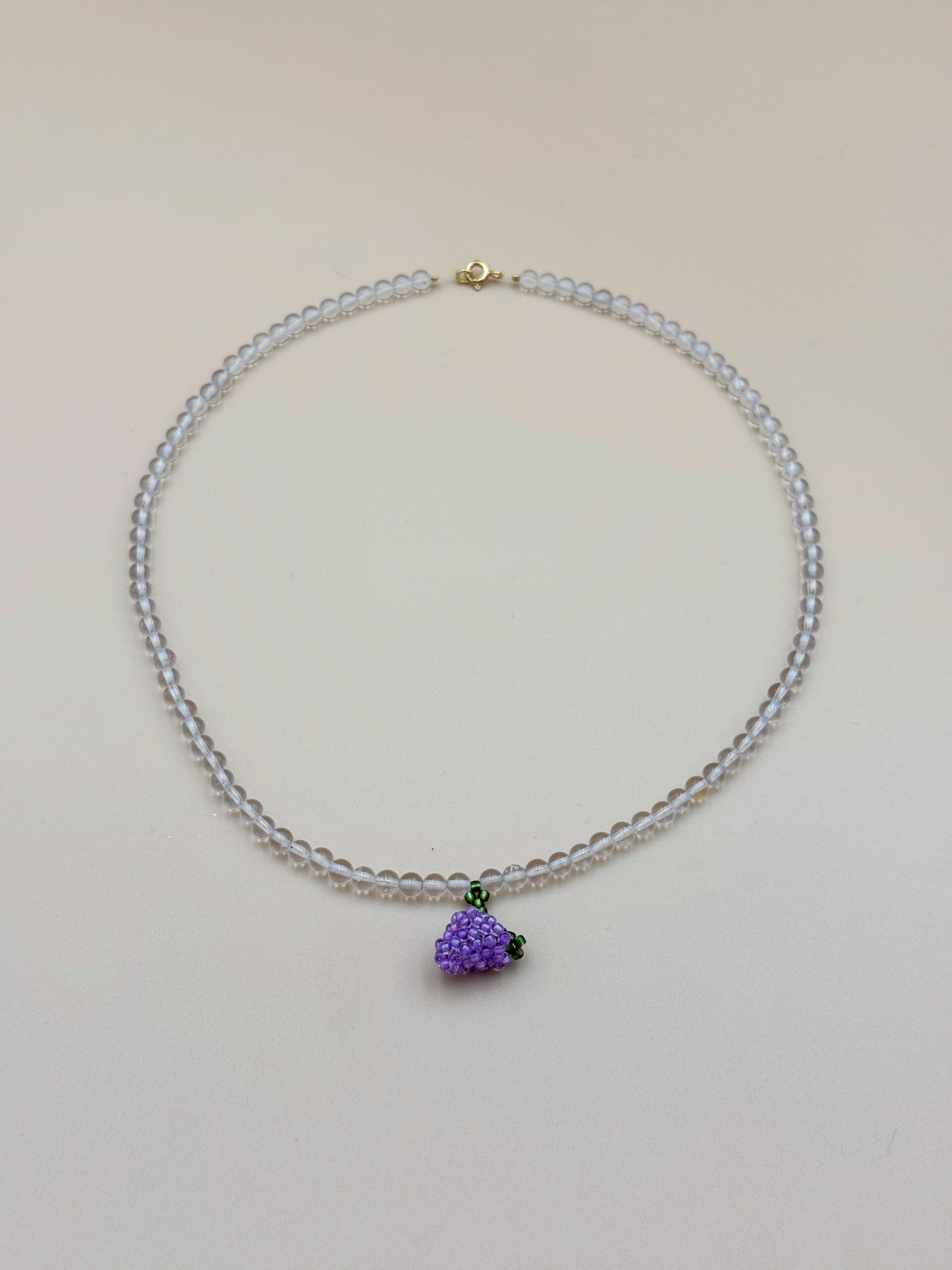 NASZYJNIK WINOGRONA NA KRYSZTALE GÓRSKIM FIOLETOWE - obrazek 3