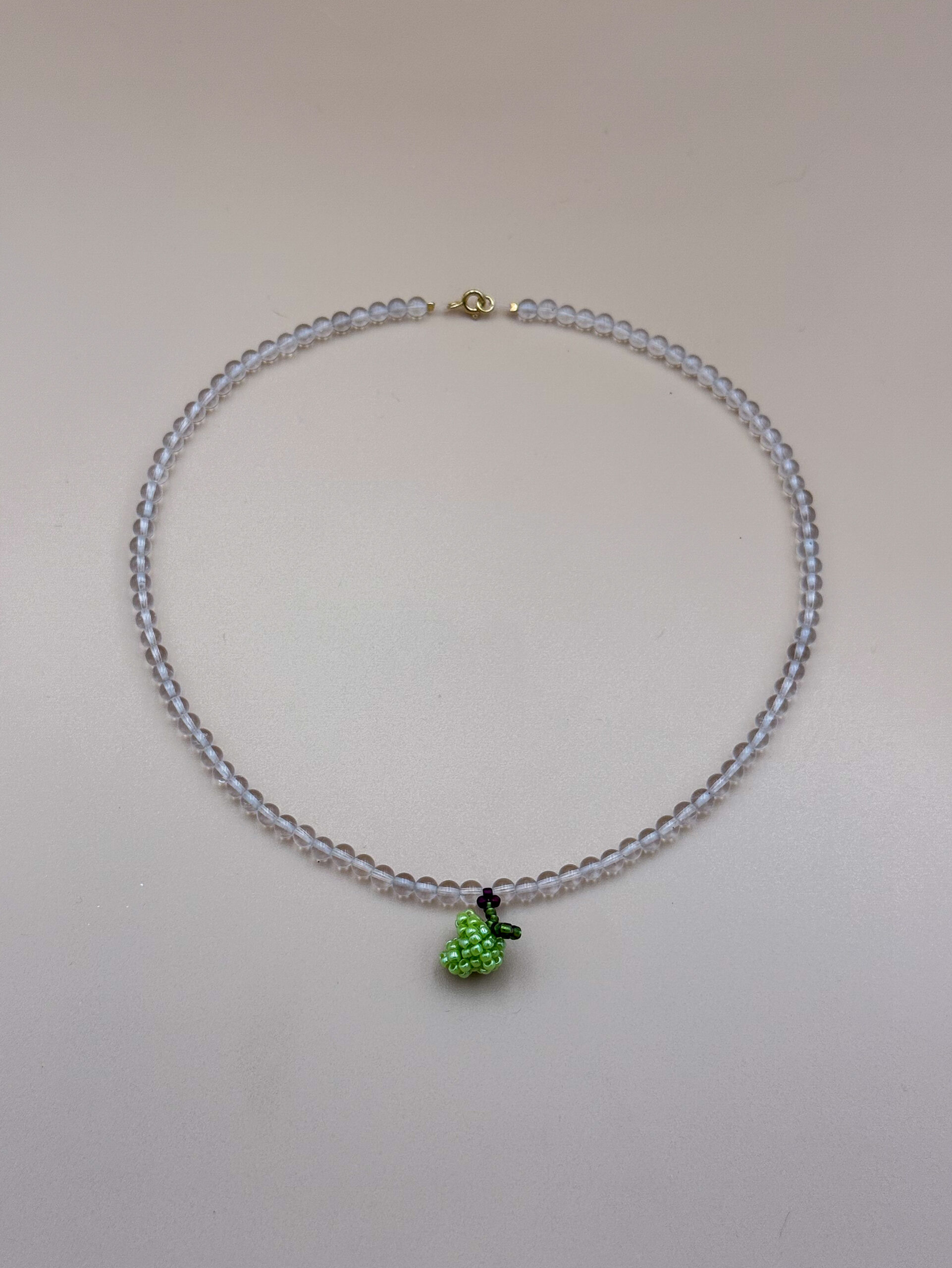 NASZYJNIK WINOGRONA NA KRYSZTALE GÓRSKIM ZIELONE - obrazek 3