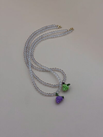 NASZYJNIK WINOGRONA NA KRYSZTALE GÓRSKIM FIOLETOWE