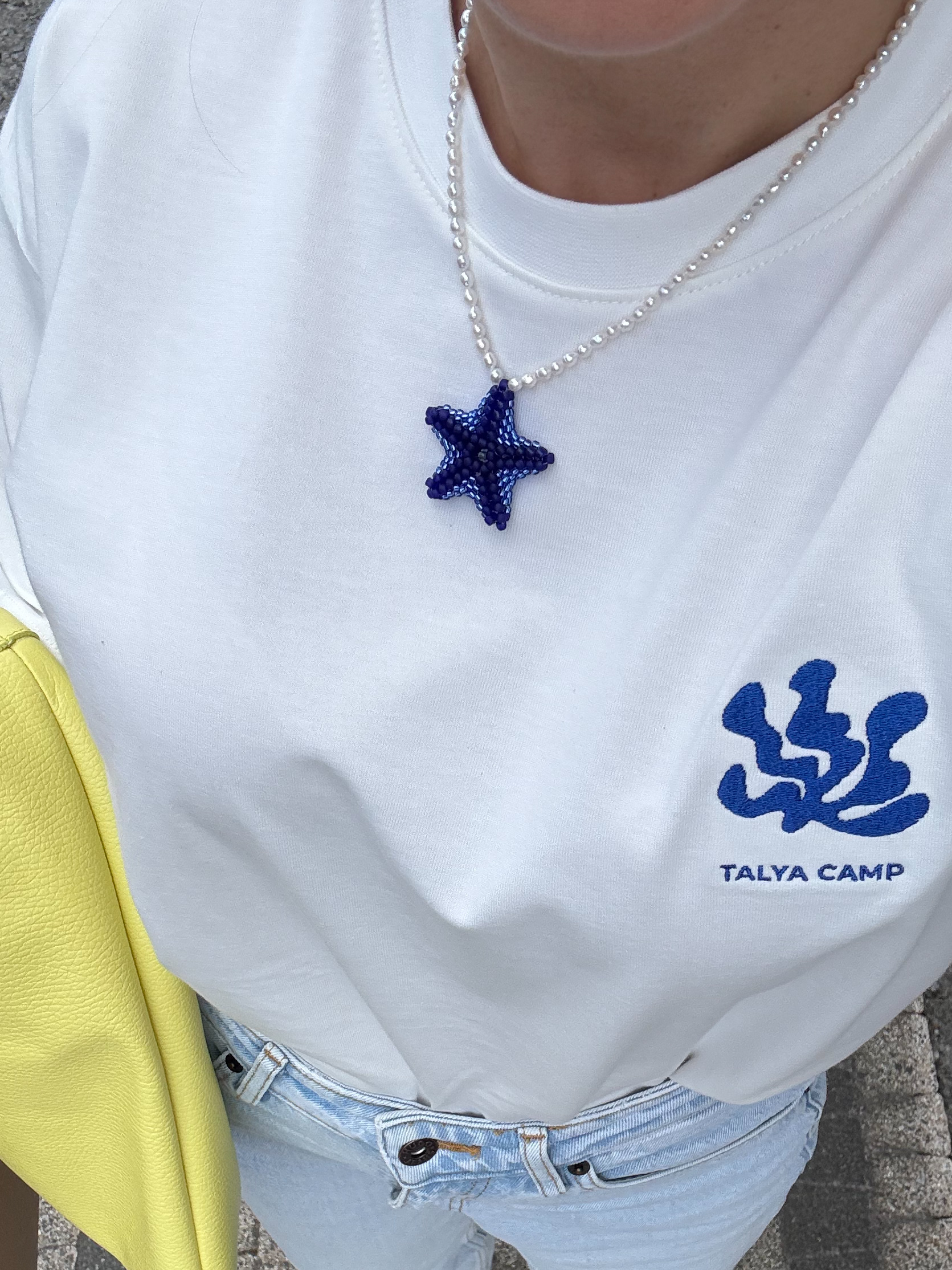 NASZYJNIK ROZGWIAZDA NA PERŁACH KOBALT - obrazek 2