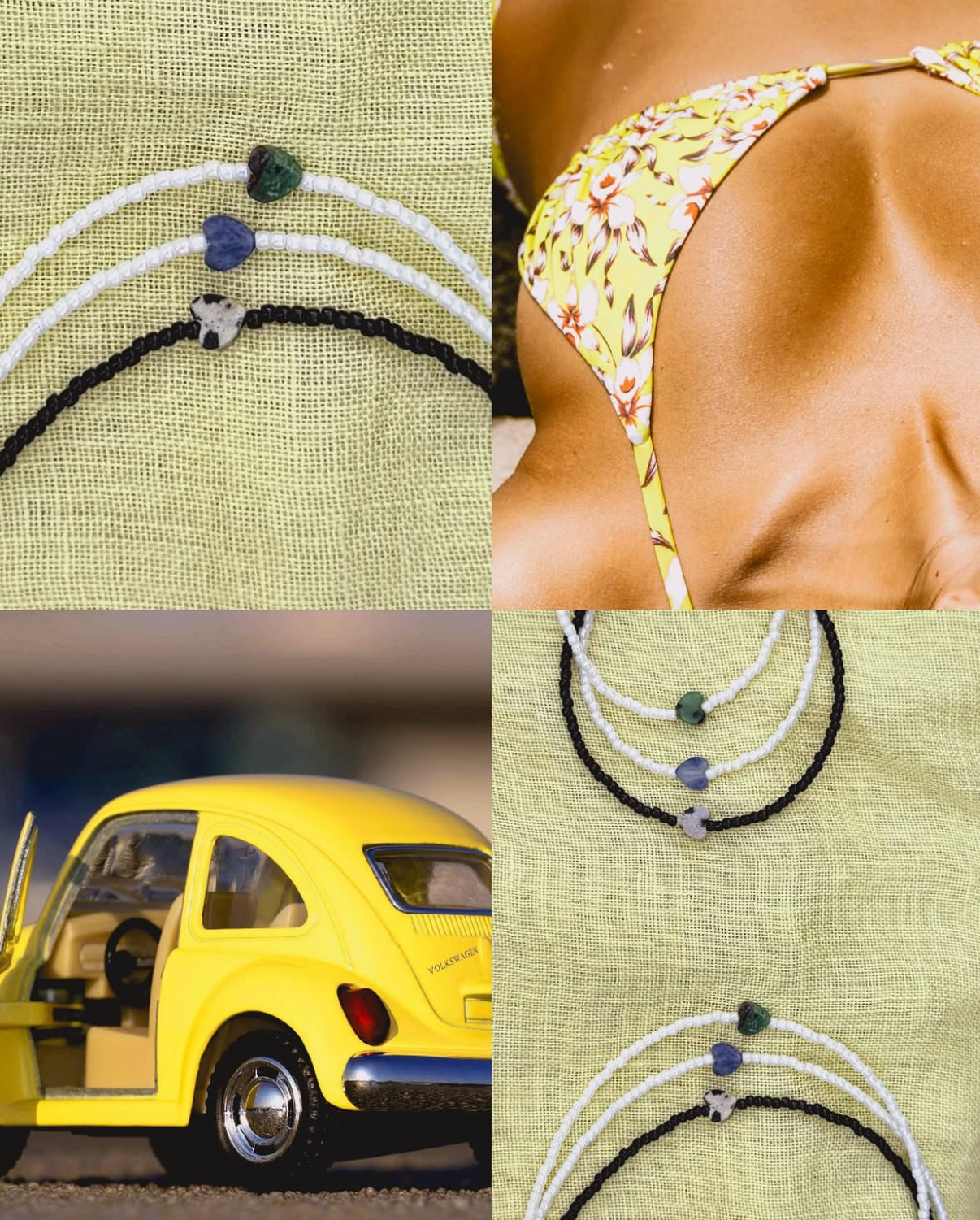 BRANSOLETKA MAŁE SERCE NA SZKLANYCH KORALIKACH BLUE - obrazek 4