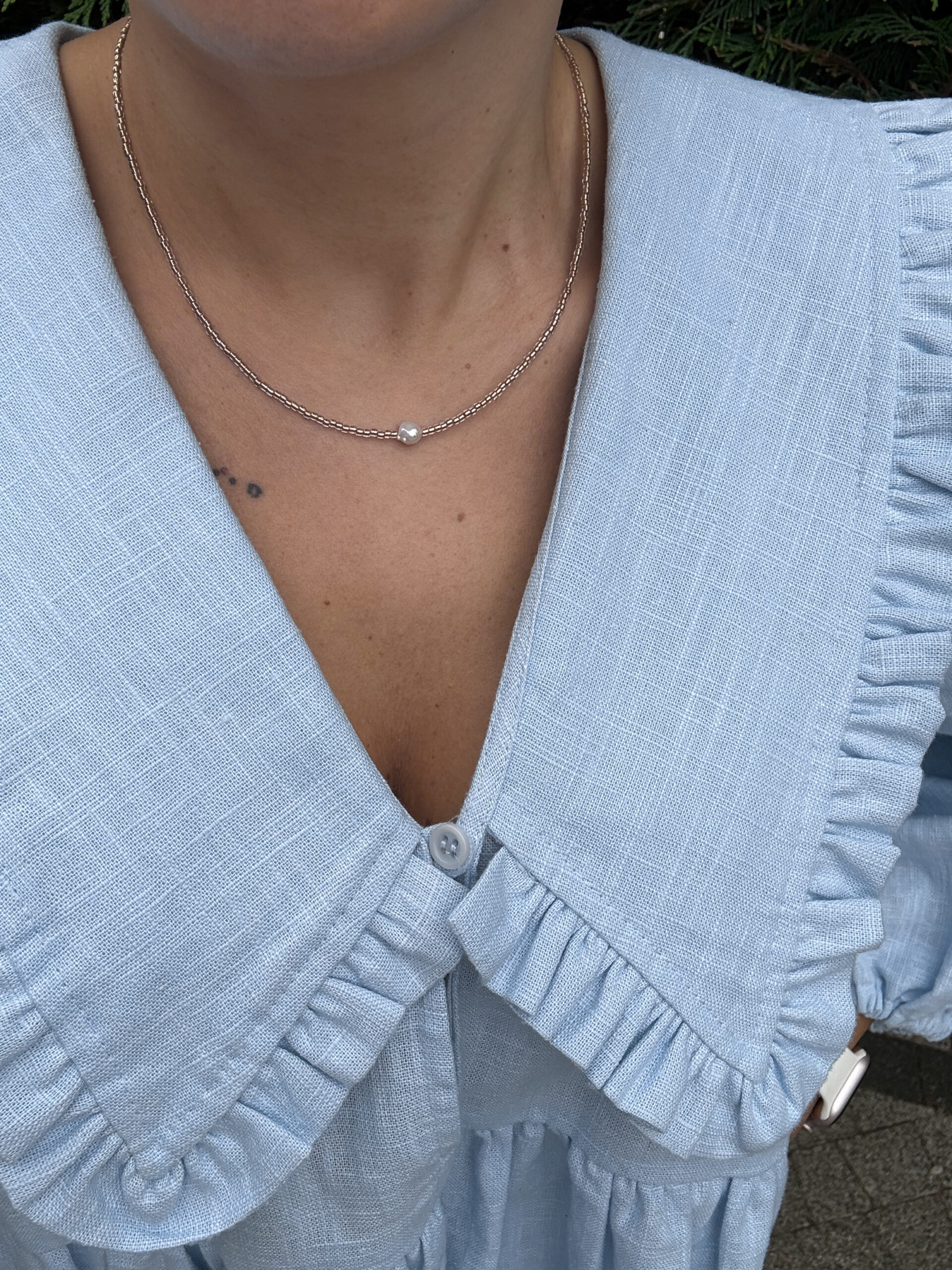 NASZYJNIK PERŁA NA ZŁOCIE - obrazek 2