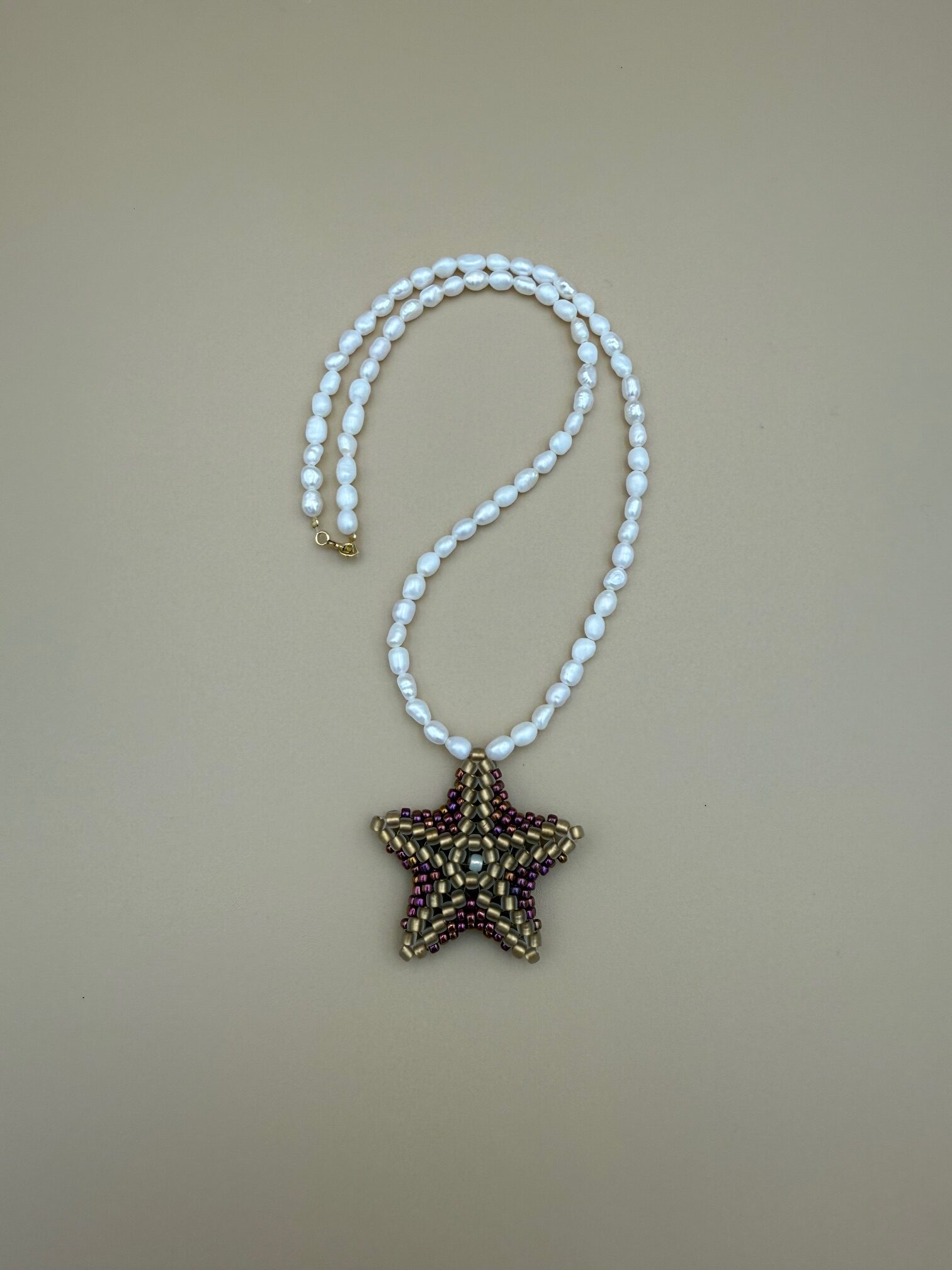 NASZYJNIK ROZGWIAZDA NA PERŁACH ZŁOTA - obrazek 4