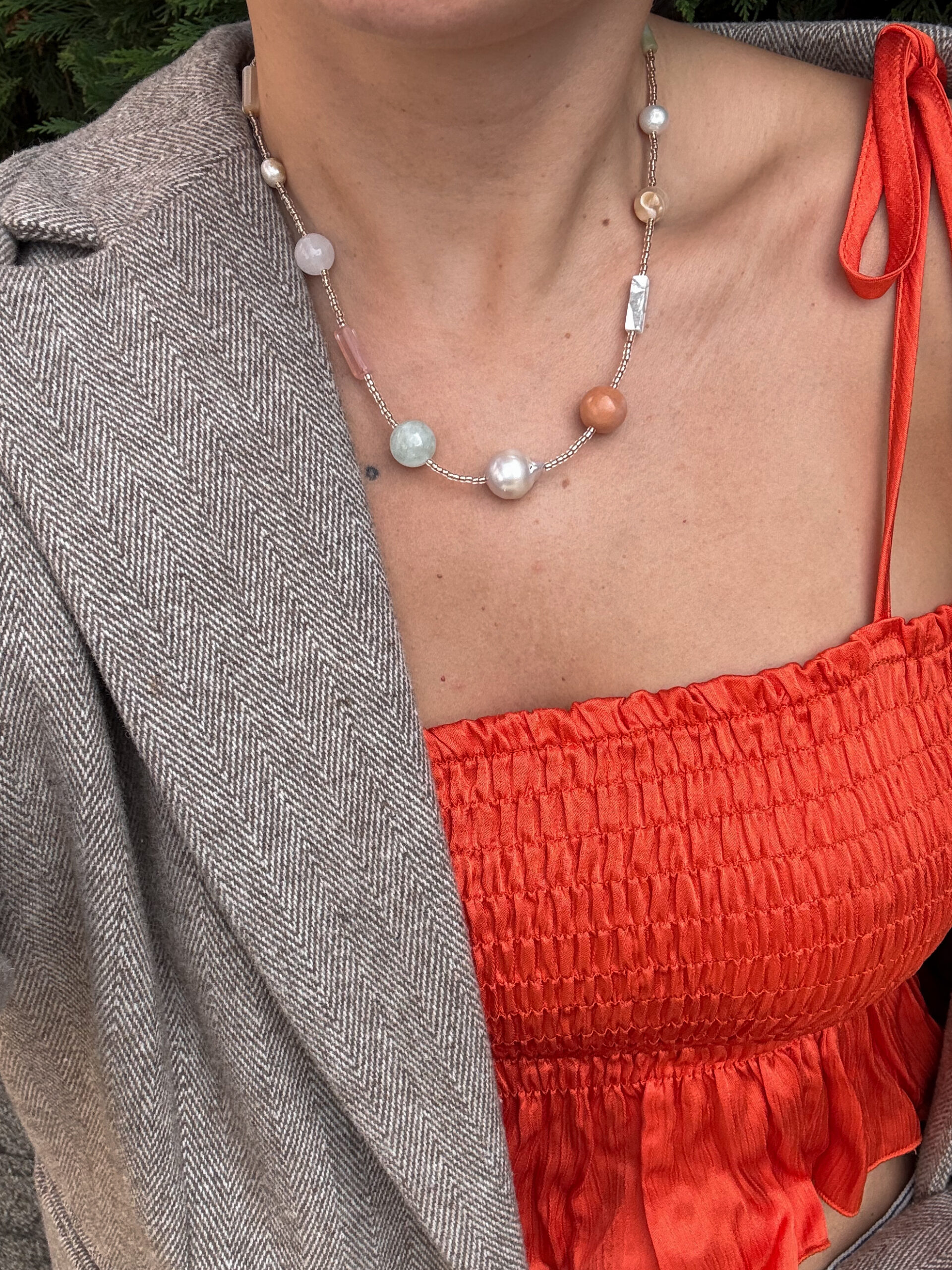 NASZYJNIK HAPPY SOUL VINTAGE Z BAROKOWĄ PERŁĄ - obrazek 4