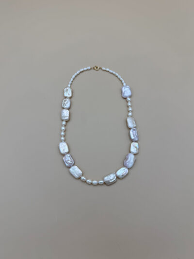 NASZYJNIK OVAL & SQUARE PERŁY