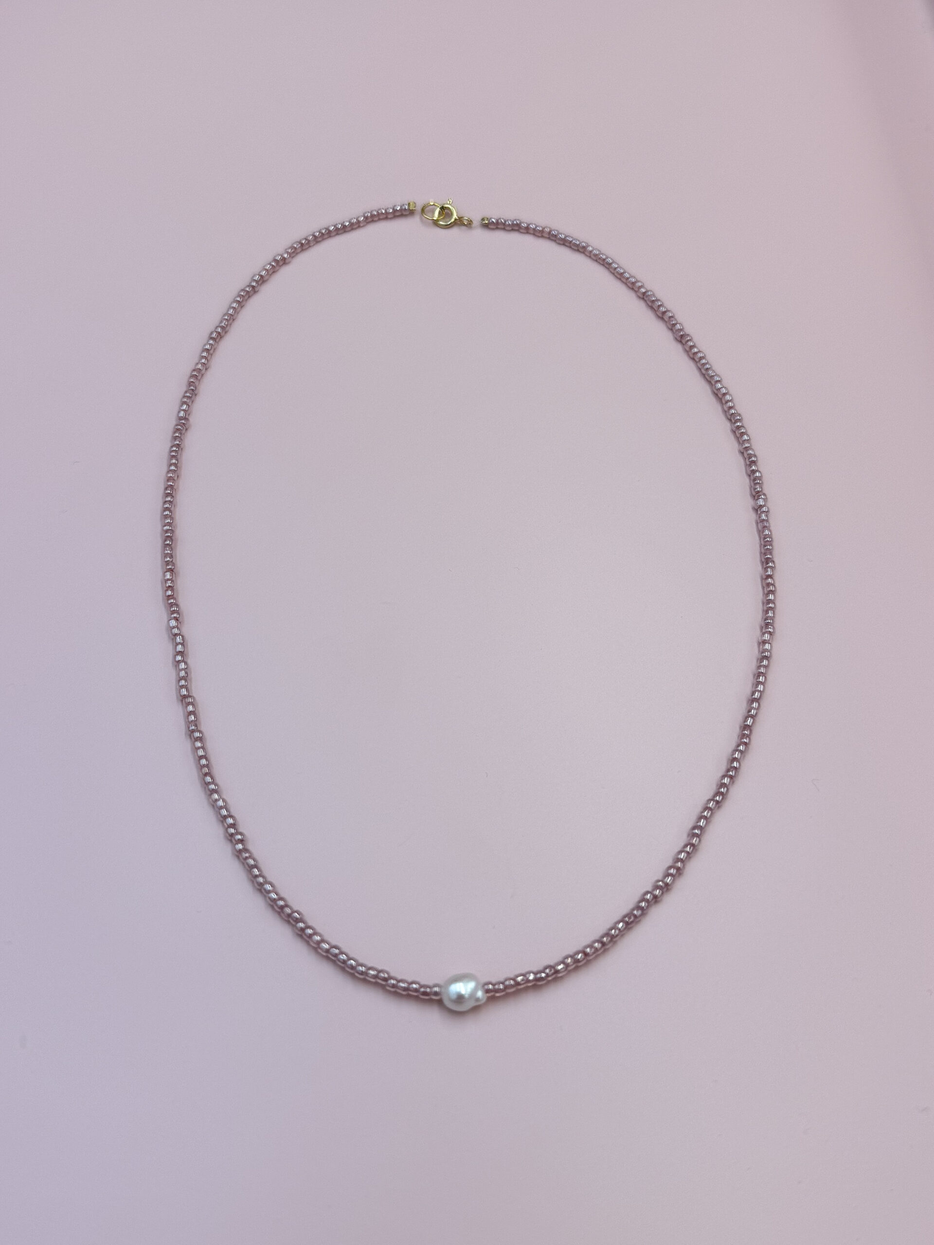 NASZYJNIK PERŁA NA RÓŻU