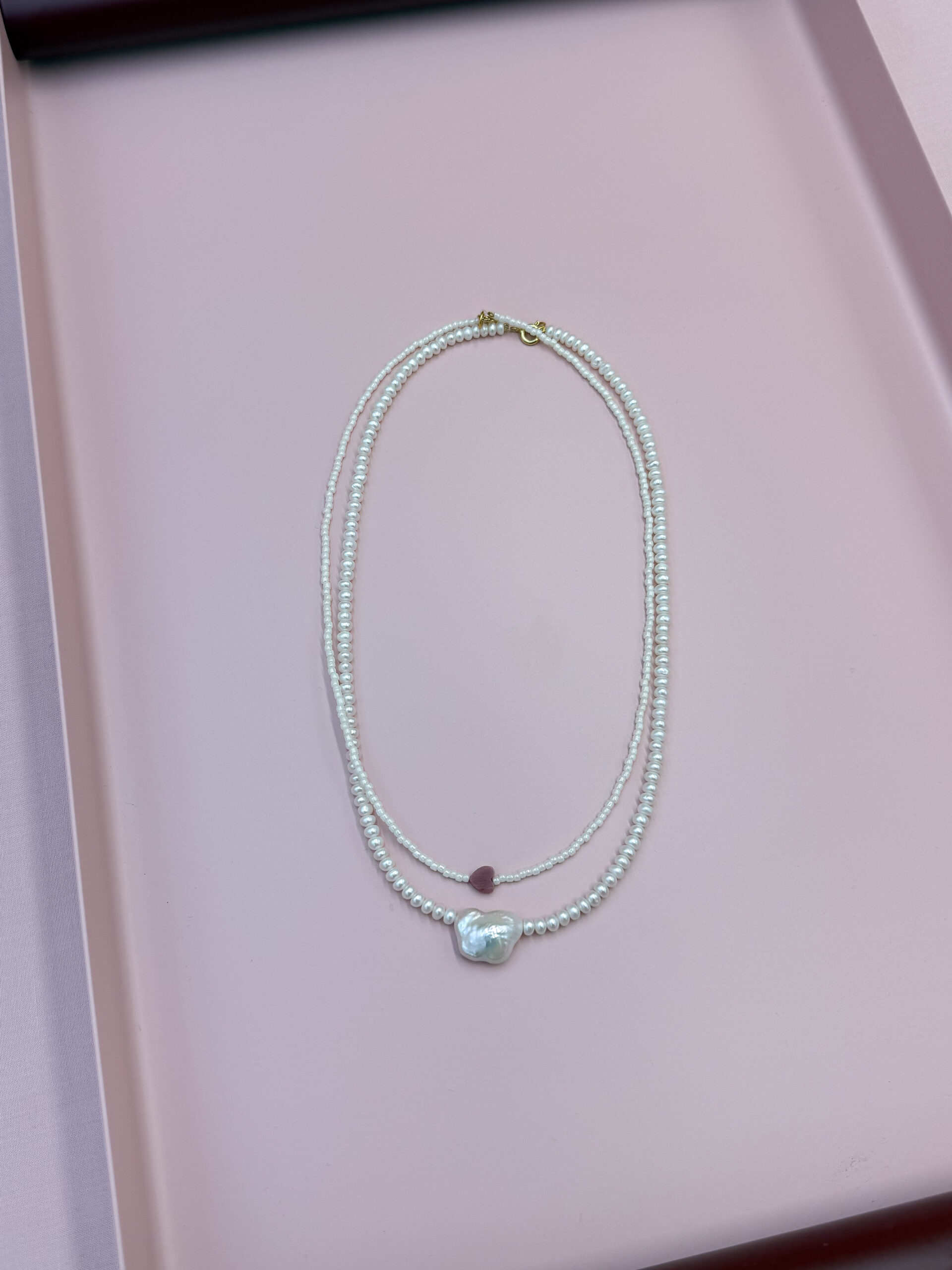 NASZYJNIK PERŁOWY OBŁOK NA PERŁACH MONETOWYCH - obrazek 3