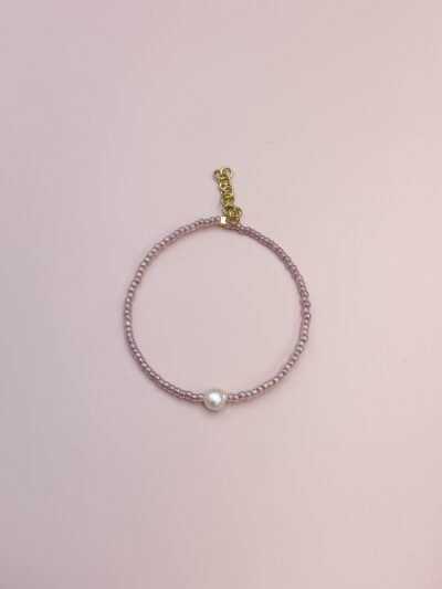 BRANSOLETKA PERŁA NA RÓŻU