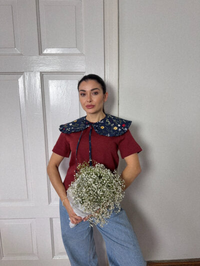 KOŁNIERZYK OZDOBNY GRANATOWA ŁĄKA