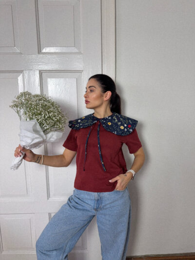 KOŁNIERZYK OZDOBNY GRANATOWA ŁĄKA