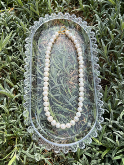 NASZYJNIK CHOKER DUŻE OKRĄGŁE PERŁY