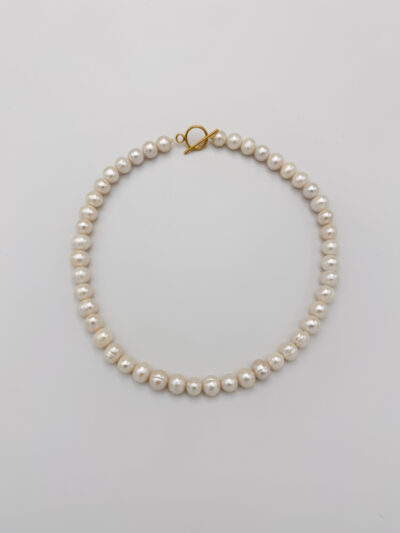 NASZYJNIK CHOKER DUŻE OKRĄGŁE PERŁY