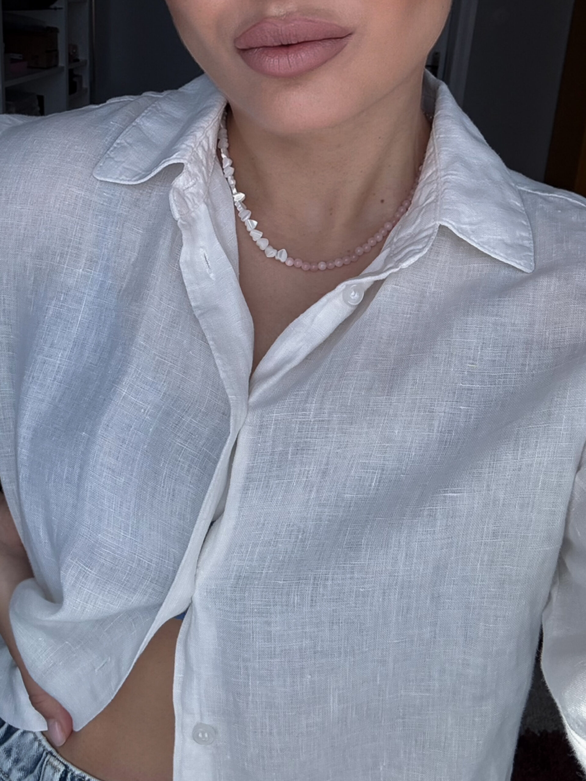 NASZYJNIK SERCA Z MUSZLI W RÓŻU - obrazek 5